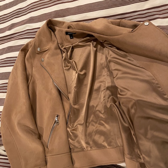 Torrid Tan Faux Suede Moto Jacket Plus Size 6X - Picture 11 of 12
